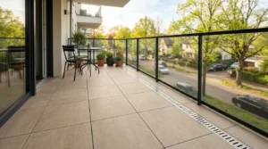 Balkonfliesen verlegt auf einem modernen Balkon mit Fliesenverlegung Kosten pro m²